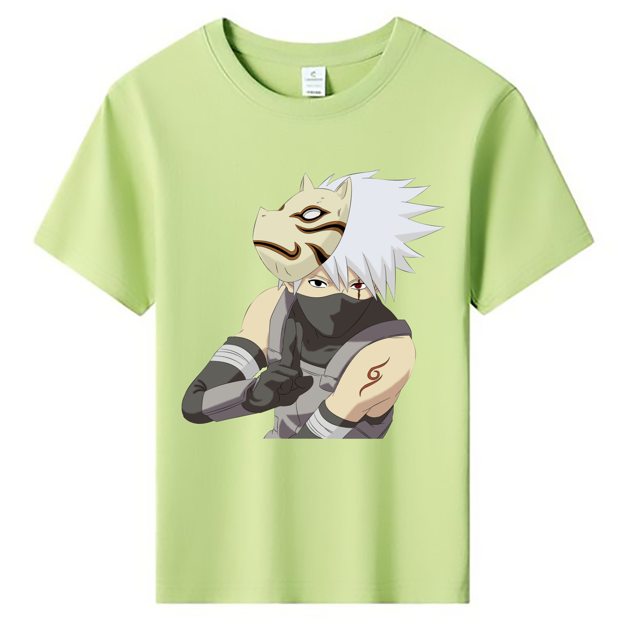 （画像用） NARUTO -ナルト- はたけ カカシ Hatake Kakashi 綿100％キッズTシャツ（フロントプリント）